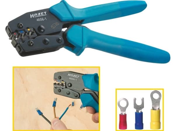 Hazet 4656-1 Krympetang Isolerede kabelsko;, Isolerede kabelforbindelser 0.5 til 6 mm²