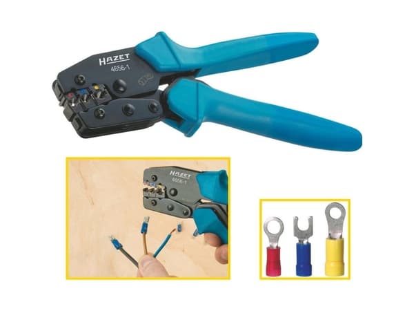 Hazet 4656-1 Krympetang Isolerede kabelsko;, Isolerede kabelforbindelser 0.5 til 6 mm²
