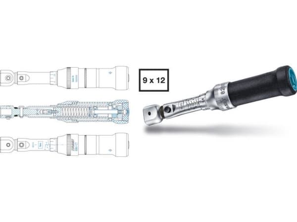 HAZET 6282-1CT, Liukukytkimellä varustettu momenttiavain, Mekaaninen, 0,4 - 40 Nm, Musta, Saksa, 24 cm