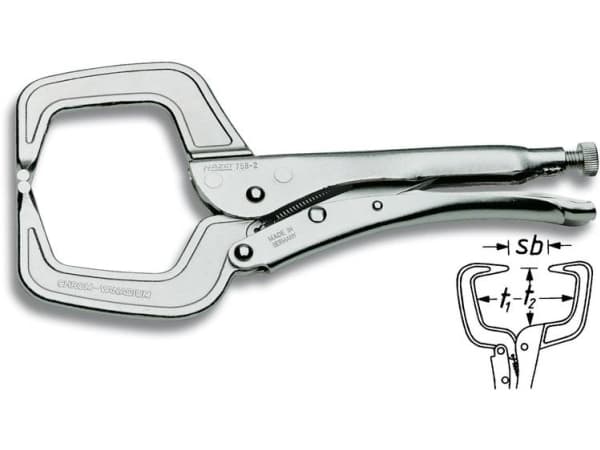 HAZET 758-2, Hovtang, 9,5 cm, Sølv, 28 cm, 710 g, Tyskland