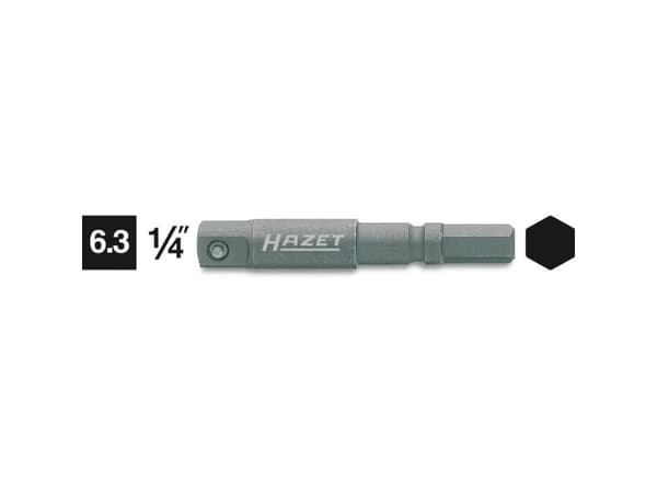 HAZET 8508S-1, pluggforbindelse, svart, 1 hode(r), 1/4", metrisk/imperial, 6,3 mm