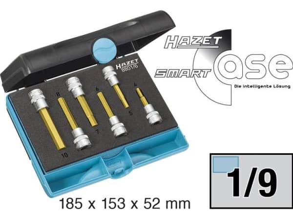 Hazet Topnøgle-bit-sæt 3/8 (10 mm) 6 dele 8801/6