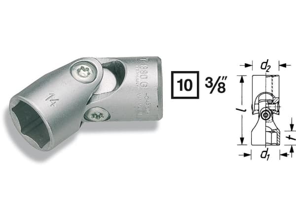 HAZET 880G-16, 1 stk, 76,2 / 8 mm (3 / 8"), Krom-vanadium-stål, 4,6 cm, 60 g
