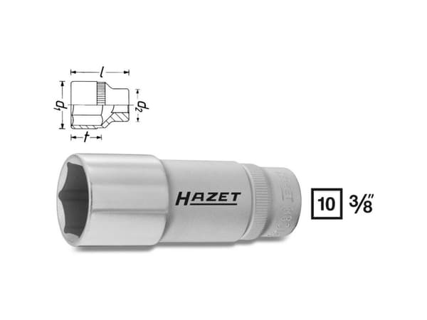HAZET 880LG-9, Uttag, 3/8", Metrisk, 1 huvuden, 9 mm, 1,7 cm