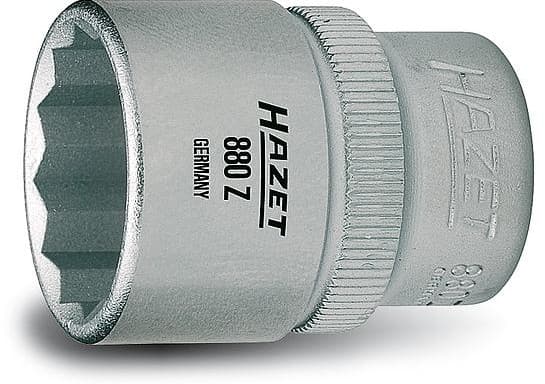 HAZET 880Z-14, 1 stykker, 12-punkts, 76,2 / 8 mm (3 / 8"), Kromfarget, Kromvanadiumstål, 29,5 mm, 31 g