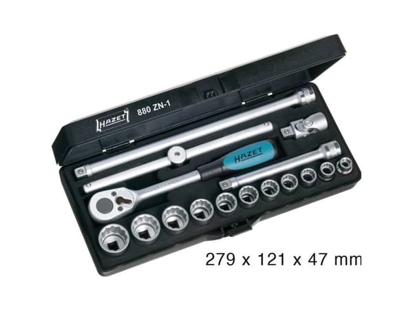Hazet Topnøglesæt Metrisk 3/8 (10 mm) 16 dele 880ZN-1