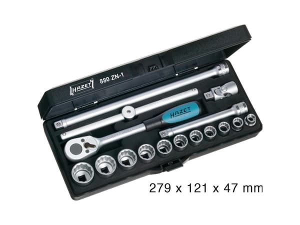 Hazet Topnøglesæt Metrisk 3/8 (10 mm) 16 dele 880ZN-1