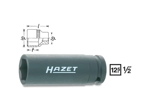 HAZET 900SLG-17, Slaghylsa, Svart, 1 huvuden, 1/2", Metrisk, 17 mm