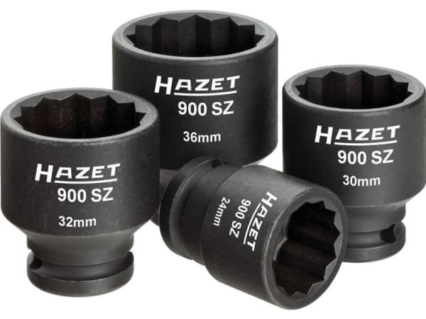 HAZET 900SZ/4, Støpselsett, 1/2", Metrisk/imperisk, 4 hoder, 12.5 mm, 1/2"