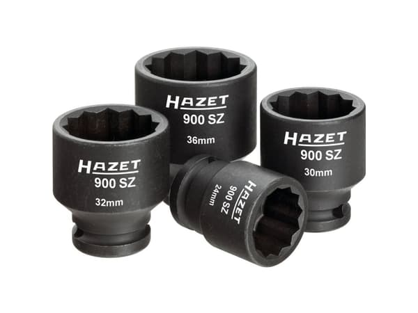 HAZET 900SZ/4, Støpselsett, 1/2", Metrisk/imperisk, 4 hoder, 12.5 mm, 1/2"