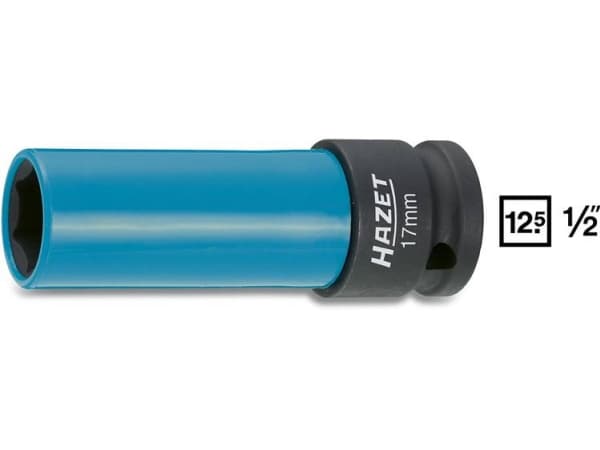 HAZET 903SLG-17, Slaghylsa, Blå, 1 huvuden, 1/2", Metrisk, 17 mm