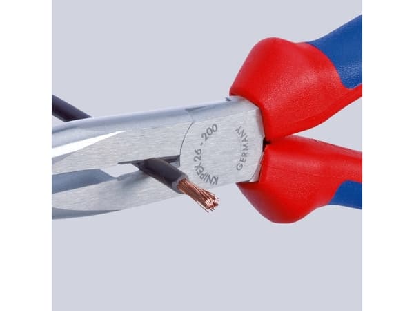 Knipex 26 12 200 T, Nåltänger, 2,5 mm, 7,3 cm, Kromvanadinstål, Blå, Röd, 200 mm