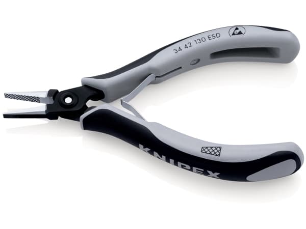 Knipex 34 42 130 ESD, Crimptang, Stål, Sort, Grå, 130 mm, 61 g