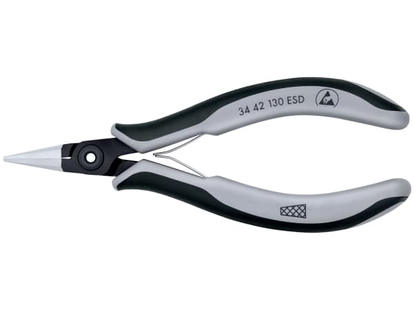 Knipex 34 42 130 ESD, Crimptang, Stål, Sort, Grå, 130 mm, 61 g