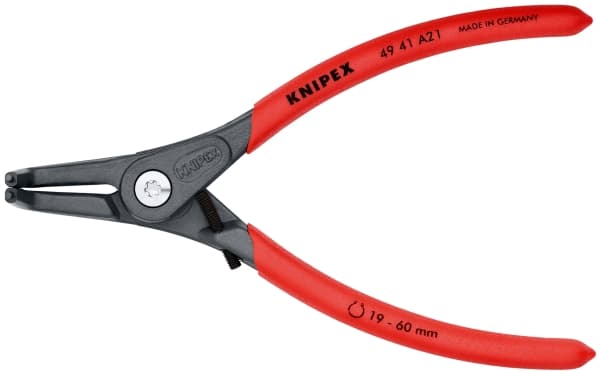 Knipex 49 41 A21, Låseringtang, Kromvanadiumstål, Plast, Rød, 165 mm, 169 g