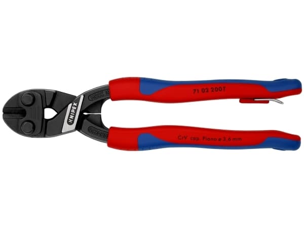Knipex 71 02 200 T, Voimaleikkurit, 5,2 mm, 62 HRC, Kromivanadiini-teräs, Muovi, Sininen, Punainen