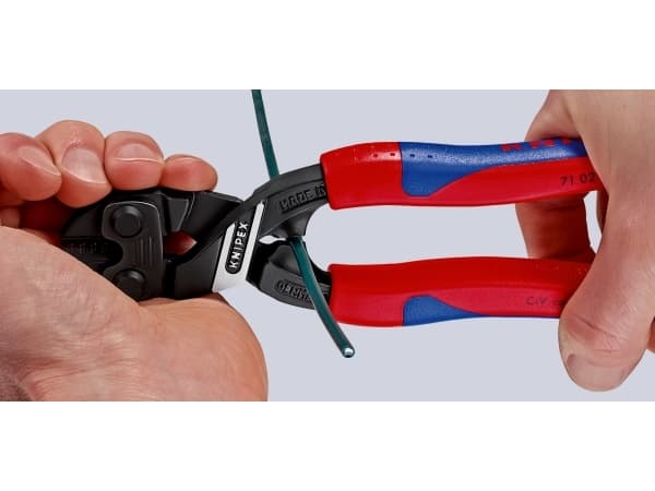 Knipex 71 02 200 T, Voimaleikkurit, 5,2 mm, 62 HRC, Kromivanadiini-teräs, Muovi, Sininen, Punainen