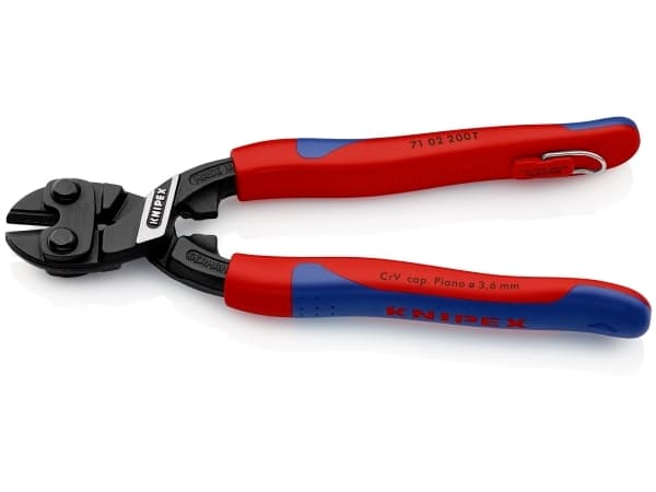 Knipex 71 02 200 T, Voimaleikkurit, 5,2 mm, 62 HRC, Kromivanadiini-teräs, Muovi, Sininen, Punainen