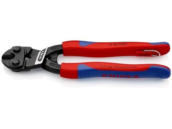 Knipex 71 02 200 T, Voimaleikkurit, 5,2 mm, 62 HRC, Kromivanadiini-teräs, Muovi, Sininen, Punainen