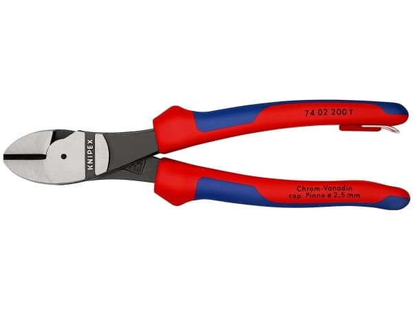 Knipex 74 02 200 T, Avbitertang, 4,2 mm, Kromvanadiumstål, Plast, Blå, Rød, 200 mm