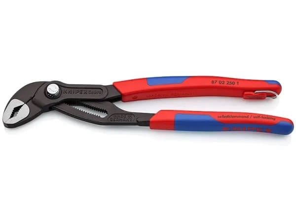 Knipex 87 02 250 T, Skrutang, 5 cm, 4,6 cm, Kromvanadiumstål, Plast, Blå, Rød