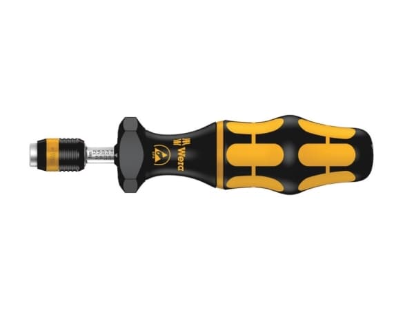 Wera Serie 7400 Kraftform ESD inställbar momentskruvmejsel (1,2–3,0 Nm) med Rapidaptor-snabbfäste, 37 mm, 37 mm, Svart / Gul