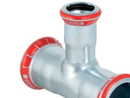 Geb. Mapress FZ T-stk 15x12 - Geberit Mapress FZ T-stykke rød. d15mm d1=12mm d2=15mm