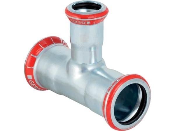 Geb. Mapress FZ T-stk 15x12 - Geberit Mapress FZ T-stykke rød. d15mm d1=12mm d2=15mm
