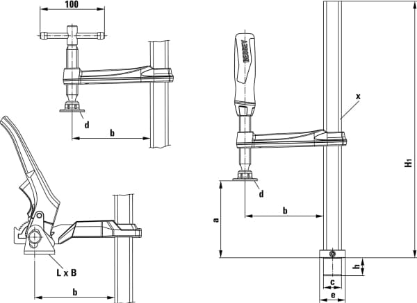 BESSEY TW16-20-10-2K, Plast, Stål