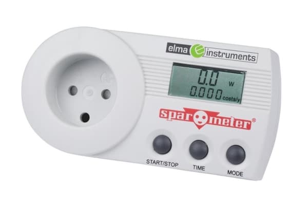 Sparometer KWH-mittari pistorasiaan ilman maadoitusta