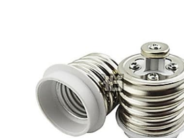 Adapter från sockel E40 till E27 Plast/stål Max. 60W glödlampa