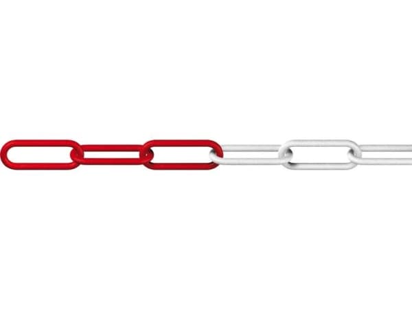 Dörner + Helmer 128953, Kedja, Polyeten, Röd, Vit, 25 m, 19 mm