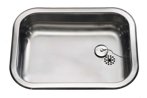 INTRA JUVEL Juvel BK480-R01 børstet rustfri køkkenvask 48x34 cm med prop og overløb samt til nedfældning