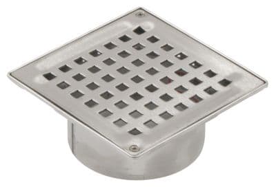 Blücher topp med galler Square - 145x145mm topp för avloppsskål, U-stöd, betong+kakel