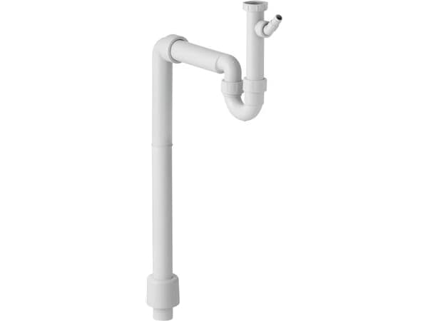 Hvid Geberit universal køkkenvandlås 50mm x 1 1/2" til køkkenvaske med enkeltvask