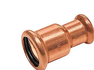 reduktionsmuffe 15x12mm - 15x12 mm med 2 muffer. Cu press. M og V bakker