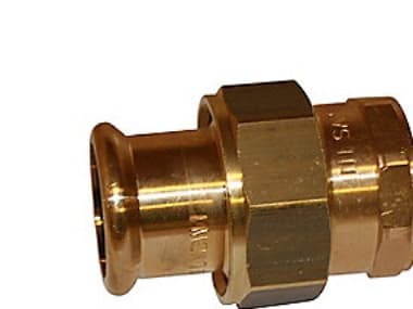 esiasennus 3/4x22 mm - pistorasia-holkki Cu-puristin. M- ja V-lokerot. Universal