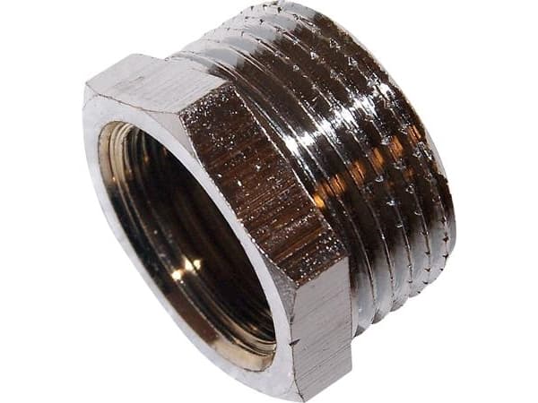 Nippelmuffe messing forkromet 3/4"x1/2"