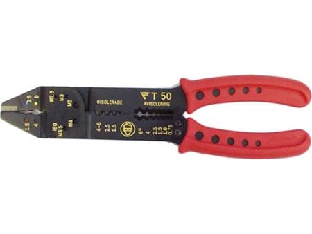T50-tång för isolerade och oisolerade anslutningar 0,5-6mm2 + 1,5-6mm2