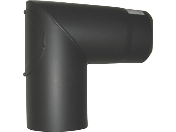 MB Sorte røgr. 150mm knærør 90 - knærør 90ø med renseklap