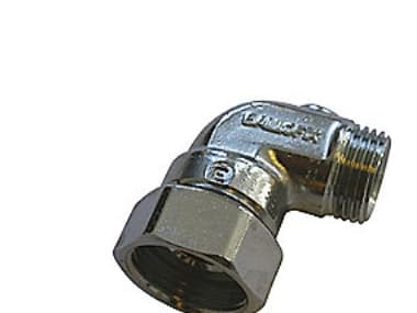 Broen Vano-Vinkel 3/4"x1/2" m/afspærring forkromet