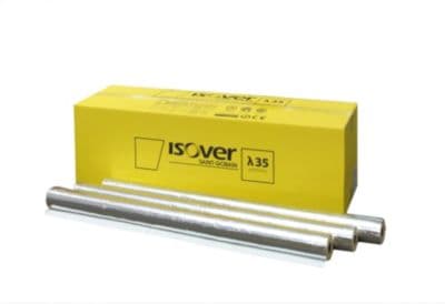 Alu-rørskål 114x30mm. 1.2mtr. - Isover TapeLock Alu2. max. 500°C med tape