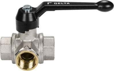 Grameta Delta pallo 1/4' - 3-tie - L-porattu 3-tie, L-porattu, messinki, 10 Bar