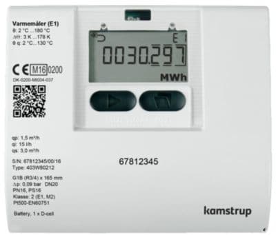 Varmemåler MULTICAL® 403 1,5M³/H / 110mm / 3/4" med batteri for returmontage