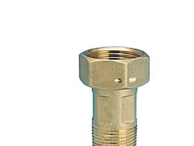 Förkoppling 1/2' x 3/4' - DN15, för bimeter. Med kort öppning och packning