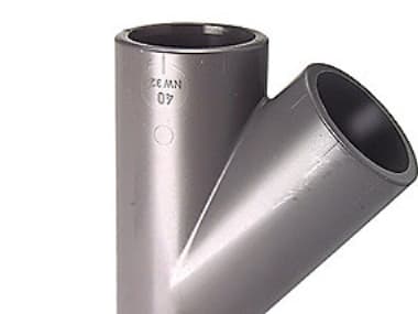 PVC-T-seinä 45° 50mm - 721.250.110 +gf+