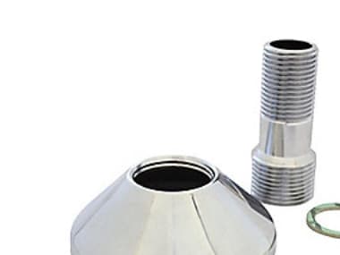 Tilgangsstykke 60 mm ll 3/4" x 1/2" med roset Ø70