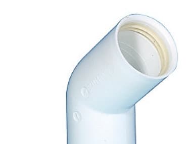 Purus vinkel i 45 grader med indstik muffe/muffe Ø32 mm i hvid PP