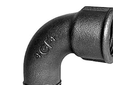 Bøjning 90° sort kort muffe/nippel 3/4
