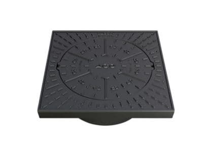 Brunnsram med lock 425mm - Fyrkant. H=200mm. SG-järn. B125. ACO